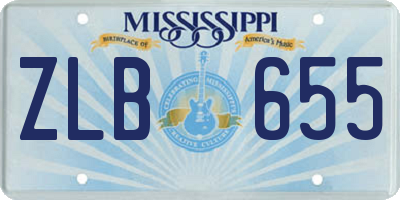 MS license plate ZLB655