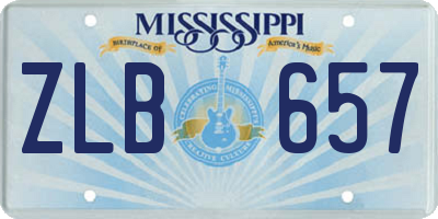 MS license plate ZLB657