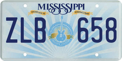 MS license plate ZLB658