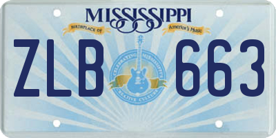MS license plate ZLB663
