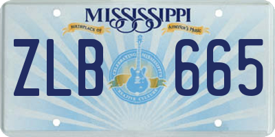 MS license plate ZLB665