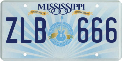 MS license plate ZLB666