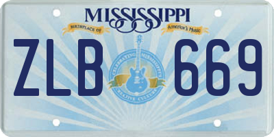 MS license plate ZLB669