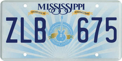 MS license plate ZLB675
