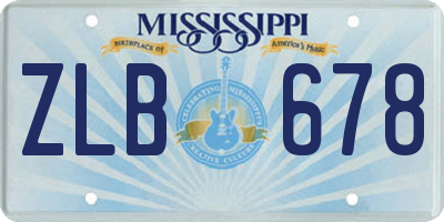 MS license plate ZLB678