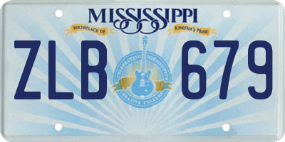 MS license plate ZLB679