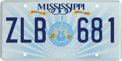 MS license plate ZLB681