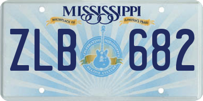 MS license plate ZLB682