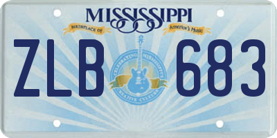 MS license plate ZLB683