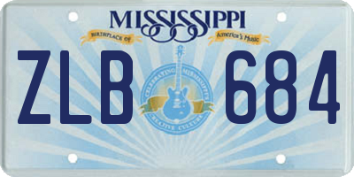 MS license plate ZLB684