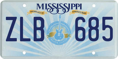MS license plate ZLB685