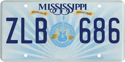 MS license plate ZLB686