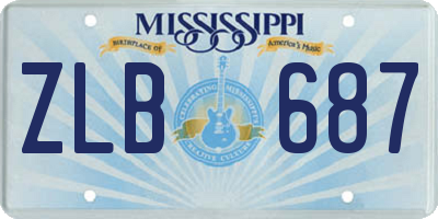 MS license plate ZLB687