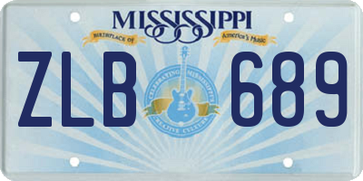 MS license plate ZLB689