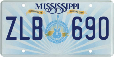 MS license plate ZLB690
