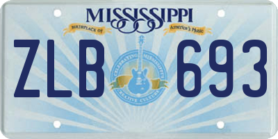 MS license plate ZLB693