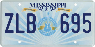MS license plate ZLB695