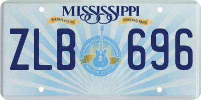 MS license plate ZLB696
