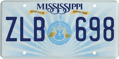MS license plate ZLB698