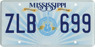 MS license plate ZLB699