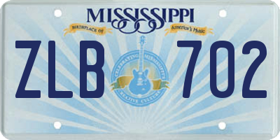 MS license plate ZLB702