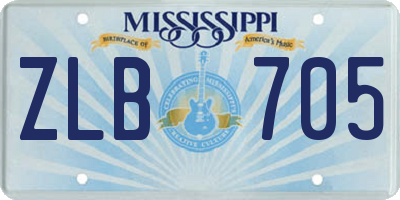 MS license plate ZLB705