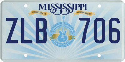 MS license plate ZLB706