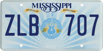 MS license plate ZLB707