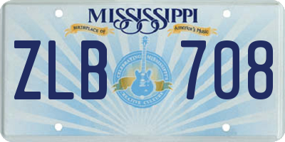 MS license plate ZLB708
