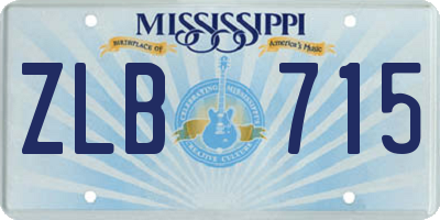 MS license plate ZLB715