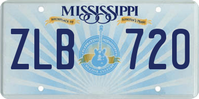 MS license plate ZLB720