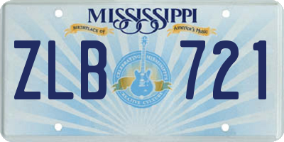MS license plate ZLB721
