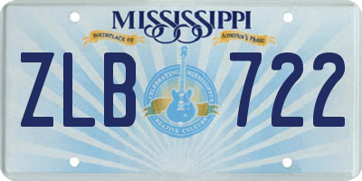 MS license plate ZLB722