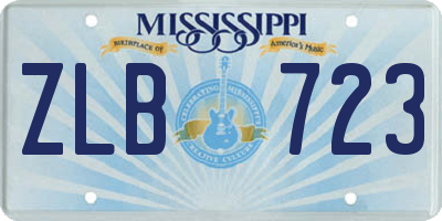 MS license plate ZLB723