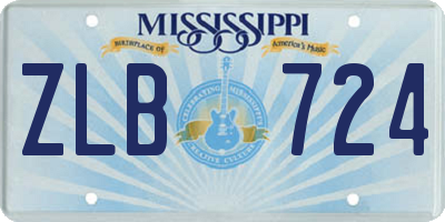 MS license plate ZLB724