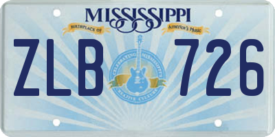 MS license plate ZLB726