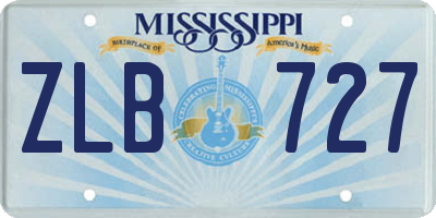 MS license plate ZLB727
