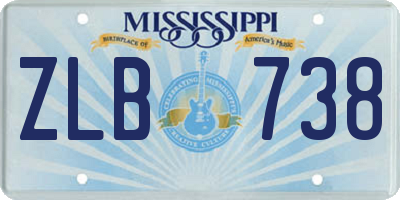 MS license plate ZLB738