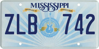 MS license plate ZLB742