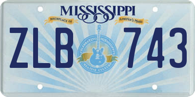 MS license plate ZLB743