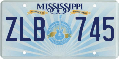 MS license plate ZLB745