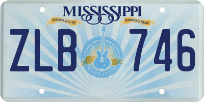 MS license plate ZLB746
