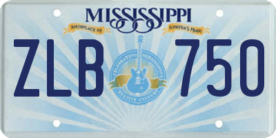 MS license plate ZLB750