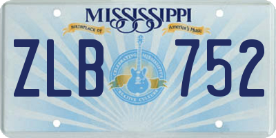 MS license plate ZLB752