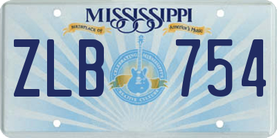 MS license plate ZLB754
