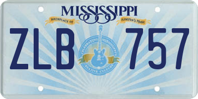 MS license plate ZLB757