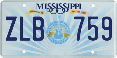 MS license plate ZLB759