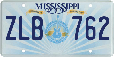 MS license plate ZLB762
