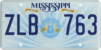 MS license plate ZLB763