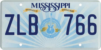 MS license plate ZLB766